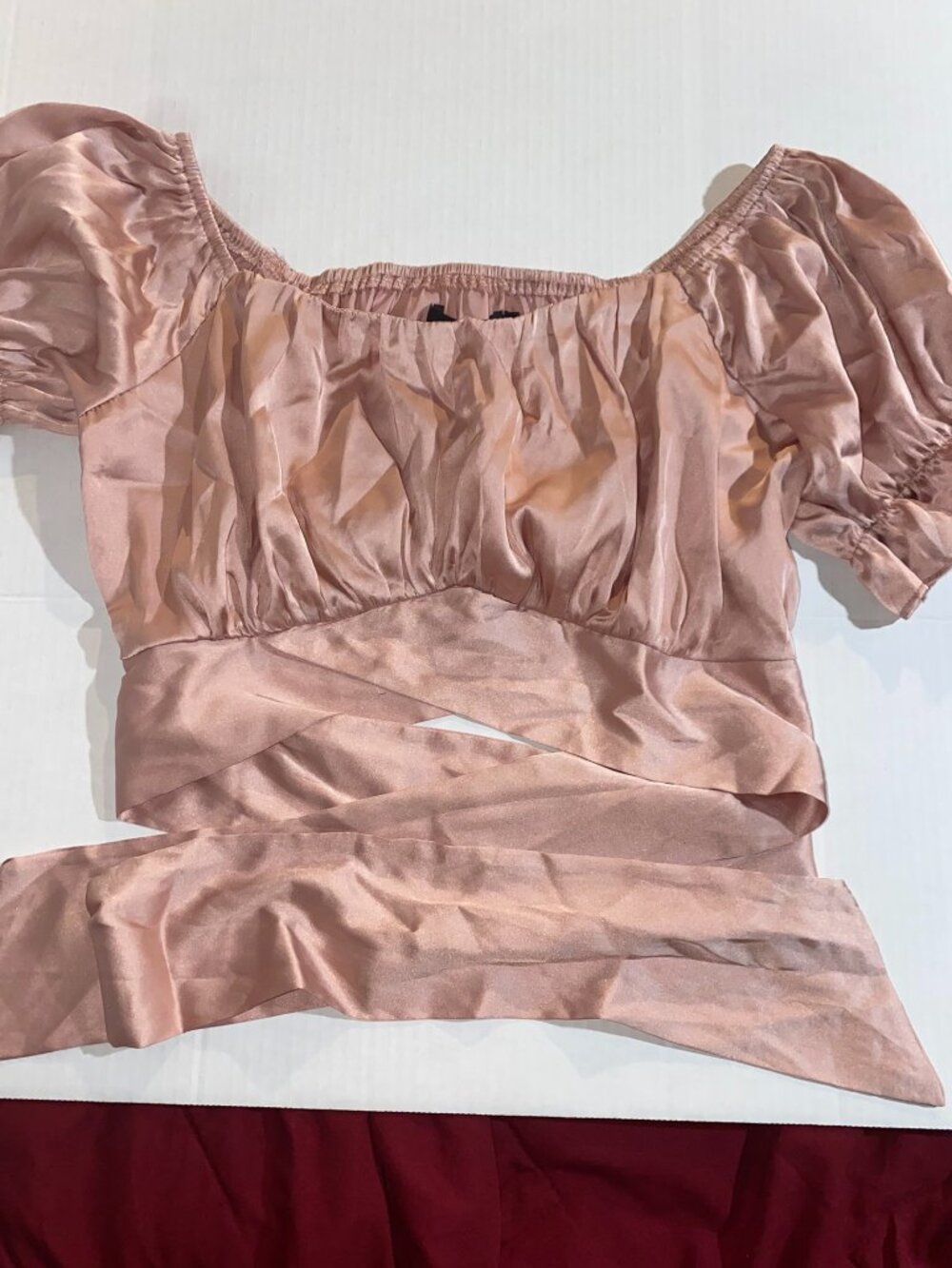 Satin Wrap Crop Top